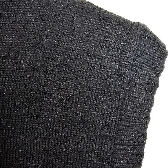 Pendleton Vintage 1970s Black‎ Scallop Sleeveless Sweater Medium Preppy Classic - Picture 9 of 10